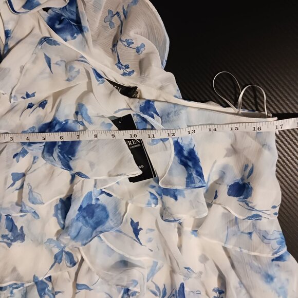 NEW Lauren Ralph Lauren Floral Print Ruffled Mini Cocktail/Party Dress Size 6 - Picture 14 of 15